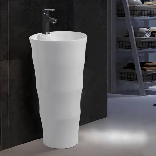 Раковина из сантехнического фарфора Cerutti SPA CT7833 40х40 напольная цвет белый 1 отверстие под смеситель - фото 4