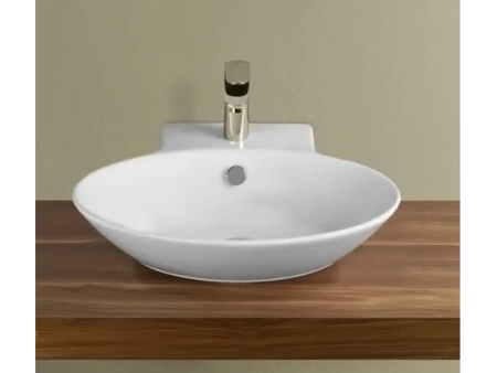 Раковина из сантехнического фарфора Vitra Geo 4424B003-0001 60х50 накладная цвет белый 1 отверстие под смеситель