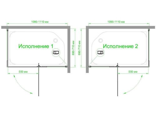 Душевой уголок Royal Bath HPVD RB8110HPVD-C-BL 110х80 стекло матовое профиль черный без поддона - фото 4