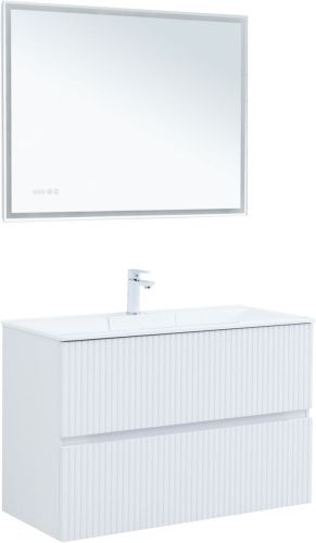 Тумба под раковину Aquanet Джейн 00313288 100х40 подвесная цвет белый - фото 5