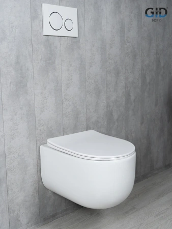 Унитаз подвесной Gid Tornado 62262Y белый с сиденьем микролифт безободковый смыв торнадо