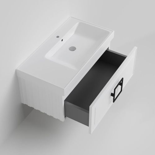 Тумба с раковиной La Fenice CUBO NFNC-01-CUB-B-90-3-90R 90х50 подвесная цвет белый - фото 2