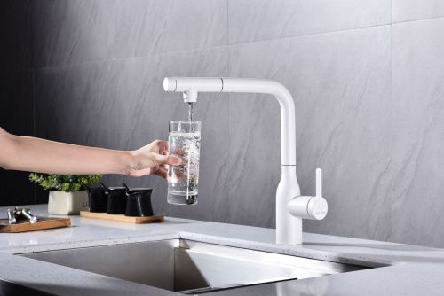 Смеситель для кухни Paulmark VIPER Vi213105-WH на мойку белый - фото 2