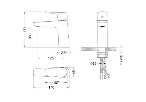 Комплект смесителей Aquatek БЕТТА AQ1130MB черный - фото 5