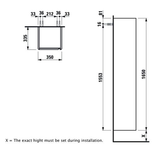 Шкаф-пенал Laufen Base 4.0303.1.110.262.1 40х170 цвет коричневый - фото 2