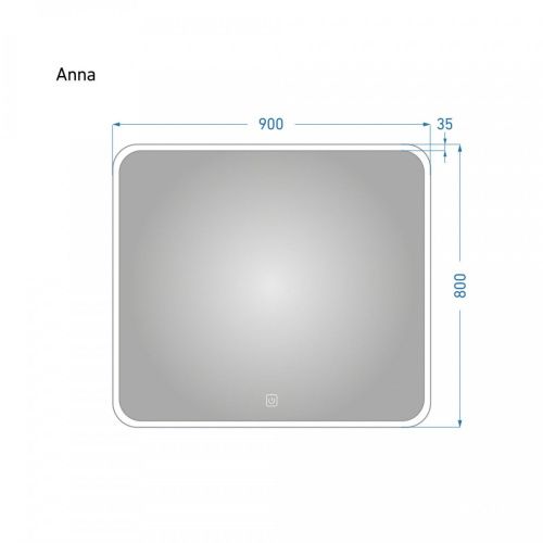 Зеркало с подсветкой Alavann Anna ALV0020001 90х80 подвесное - фото 3