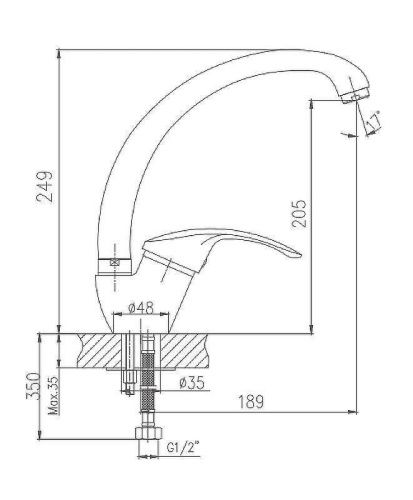 Смеситель для кухни Haiba HB21 HB4121 на мойку хром - фото 2