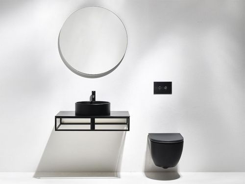 Чаша унитаза подвесная Simas TR 18 black matt цвет белый без сиденья безободковая каскадный смыв - фото 2