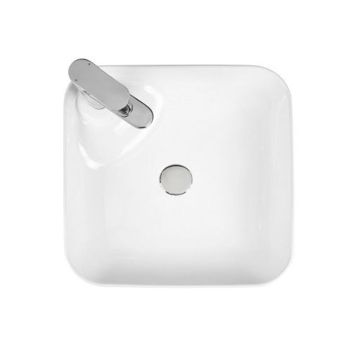 Раковина из сантехнического фарфора Bond Cube S04-430 40х40 накладная цвет белый 1 отверстие под смеситель - фото 3