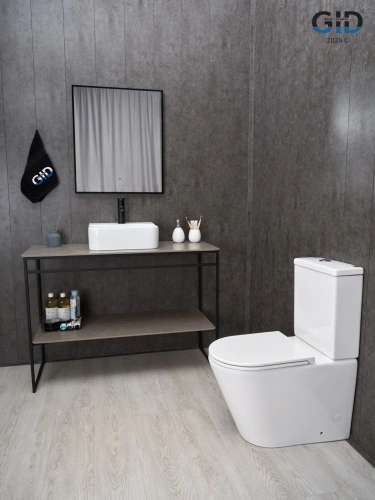 Раковина керамическая Gid Geométrico 51217 40х40 накладная цвет белый 1 отверстие под смеситель - фото 5