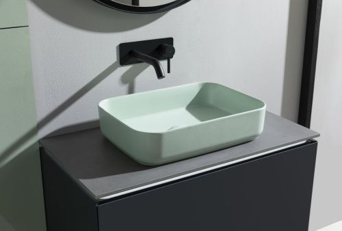 Раковина керамическая Allen Brau Fantasy 4.11021.MT 50х40 накладная цвет зеленый без отверстий под смеситель - фото 5