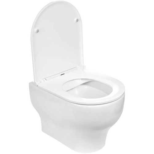 Унитаз подвесной WeltWasser 10000003807 белый с сиденьем микролифт безободковый душевой смыв - фото 2