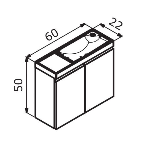 Тумба с раковиной Orka Ferla 5004323 60х20 подвесная цвет синий - фото 5