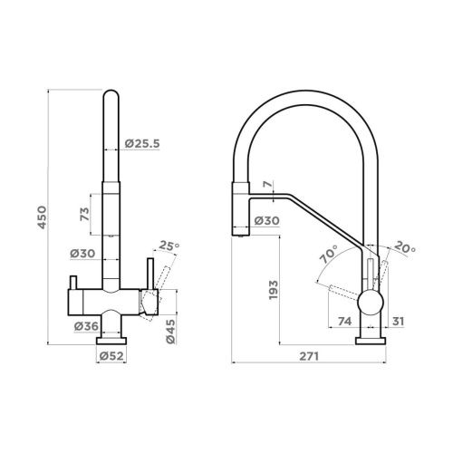 Смеситель для кухни Omoikiri Akeno 4994546 на мойку золото - фото 2