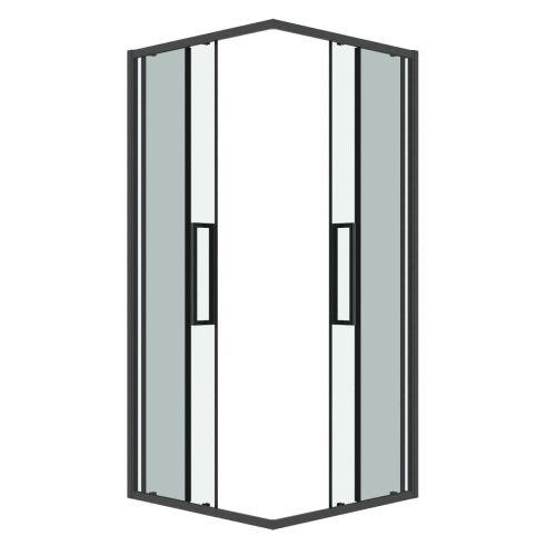 Душевой уголок Grossman Cosmo 300.K33.02.9090.42.00 90х90 стекло прозрачное профиль графит без поддона - фото 2