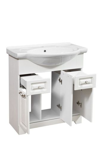 Тумба под раковину Stella Polar Кармела ольха SP-00000174 70х30 напольная цвет белый - фото 4