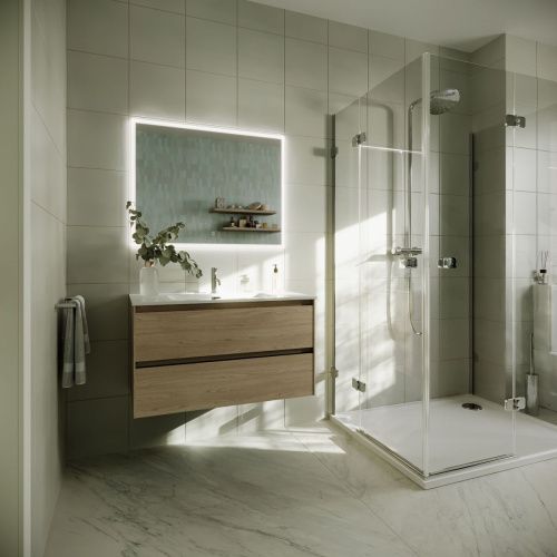 Тумба под раковину Sancos Cento CN90KE 90х50 подвесная цвет коричневый - фото 3