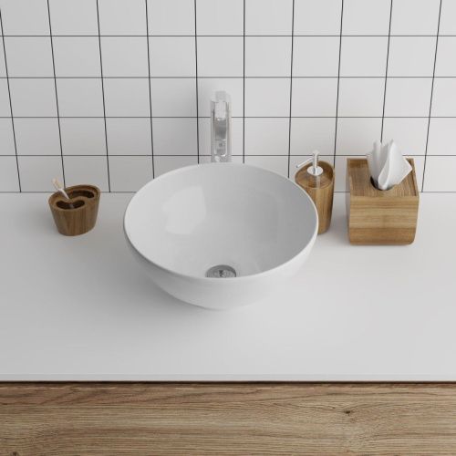 Раковина из сантехнического фаянса Grossman GR-3014 40х40 накладная цвет белый без отверстий под смеситель - фото 2