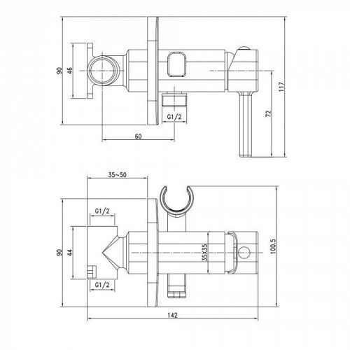Гигиенический душ со смесителем Iddis Axes 004SBS0i08 хром - фото 2