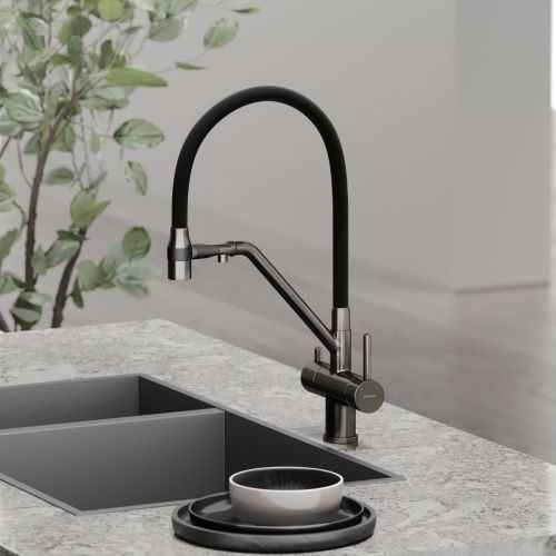 Смеситель для кухни Sancos Dora SC4003GG на мойку вороненая сталь - фото 3