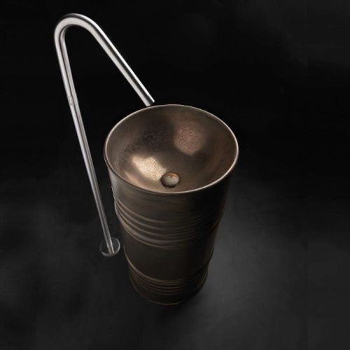 Раковина из сантехнического фарфора Kerasan Artwork 474383 50х50 напольная цвет коричневый - фото 2