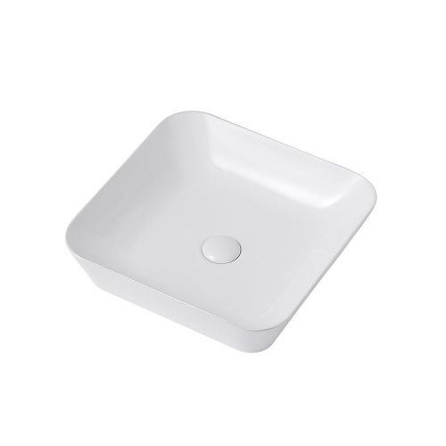 Раковина керамическая Abber RECHTECK AC2205 40х40 накладная цвет белый без отверстий под смеситель - фото 2