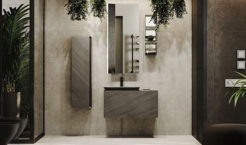 Тумба под раковину Jorno INCLINE Inc.01.90/P/Bet/JR 50х50 подвесная цвет серый - фото 3