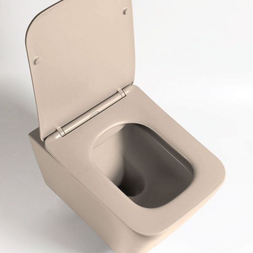 Унитаз подвесной Vincea Q-Line VT1-12MC коричневый с сиденьем микролифт безободковый душевой смыв - фото 3