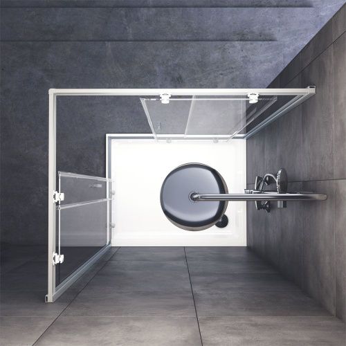 Душевой уголок Am.Pm Gem W90G-404-100280-MT 100х80 стекло прозрачное профиль хром без поддона - фото 4