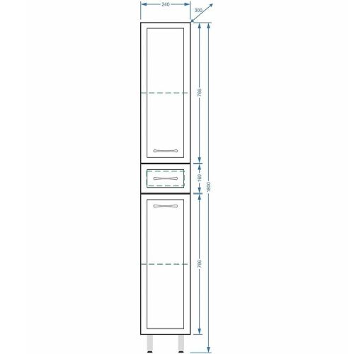 Шкаф-пенал Stella Polar Концепт SP-00000143 20х180 напольный цвет белый - фото 4