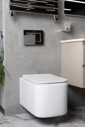 Унитаз подвесной Boheme Mane 970-SET-W цвет белый с сиденьем микролифт безободковый каскадный смыв - фото 4