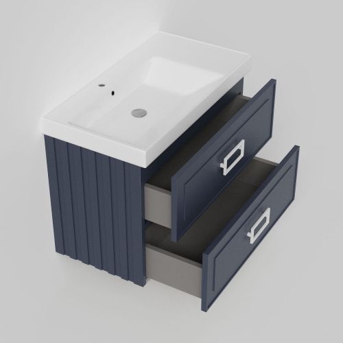 Тумба с раковиной La Fenice Cubo TWIN NFNC-01-CUB-BG-90-2-2-90-2L 90х50 подвесная цвет синий - фото 3
