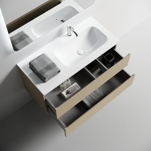 Тумба под раковину Sancos FOLK FL100RCP 100х40 подвесная цвет бежевый - фото 2