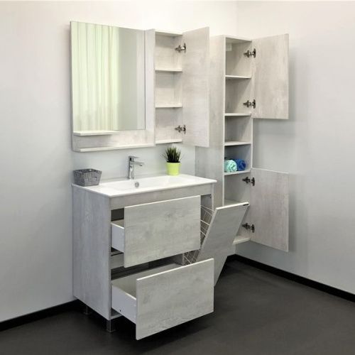 Тумба с раковиной Comforty Верона 00-00001972CF 90х50 напольная цвет серый - фото 5