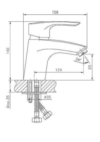 Смеситель Haiba HB66 HB1066 на раковину хром - фото 3