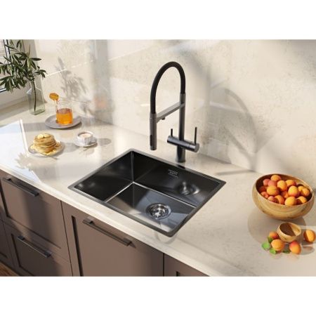 Кухонная мойка Grandex Aqua 5041743 55х45 цвет серый поверхность матовая