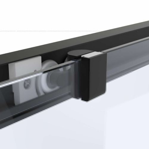 Душевая дверь Vegas-Glass Z2P Protec Z2P Protec h1900 220 02М Moru 220х190 стекло рифленое профиль черный - фото 3