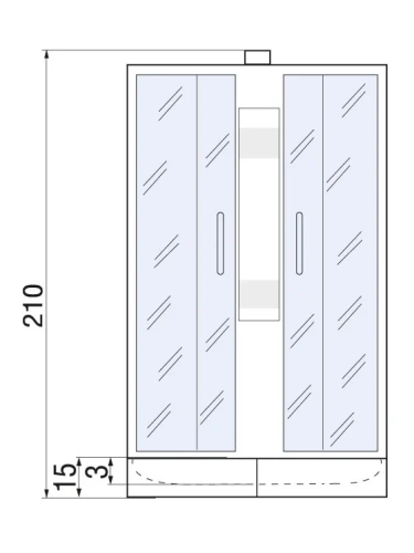 Душевая кабина River NARA 10000002998 100х100 четверть круга без крыши ориентация универсальная - фото 2