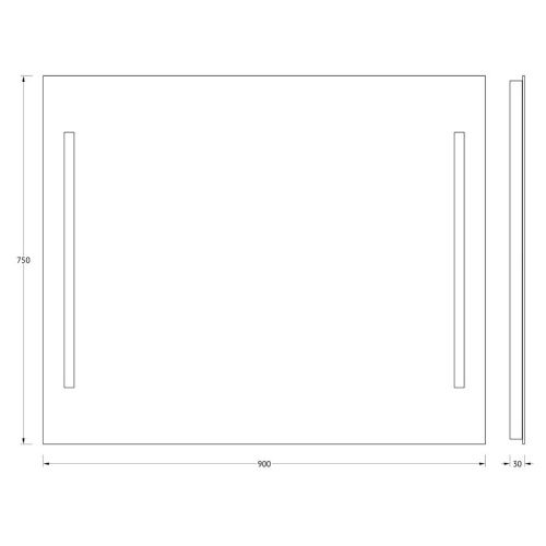 Зеркало Evoform Lumline BY 2018 90х80 подвесное - фото 2