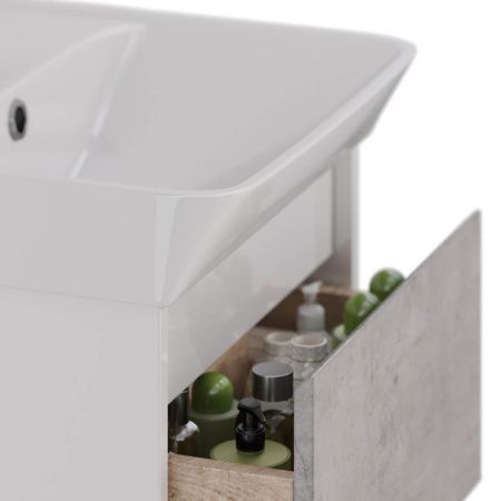 Тумба под раковину LeMark Combi LM03C60T-Beton 60х30 напольная цвет серый/белый