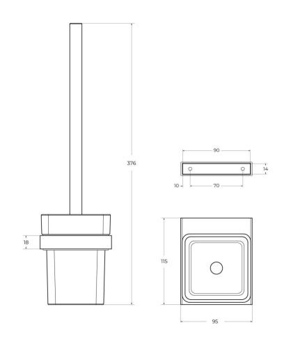Ершик Cezares SLIDER SLIDER-TBS-V-GM - фото 2