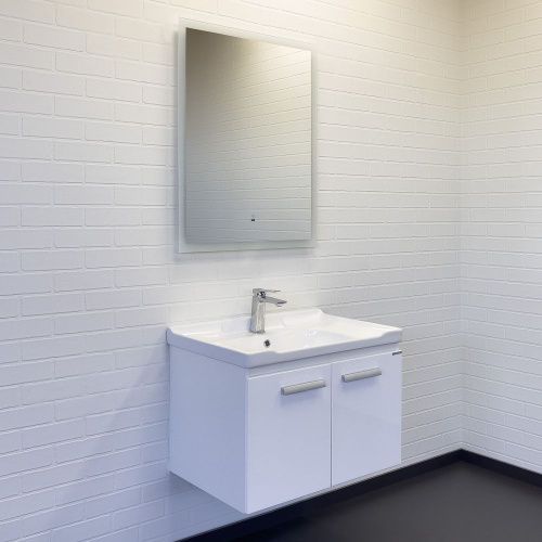 Тумба с раковиной Comforty Рига 00-00018684CF 70х50 подвесная цвет белый - фото 4