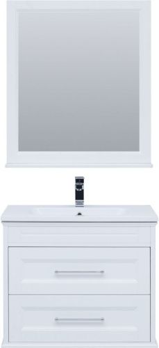 Комплект мебели: тумба с раковиной + зеркало Aquanet Бостон М 00210630 80х50 напольный цвет белый - фото 5