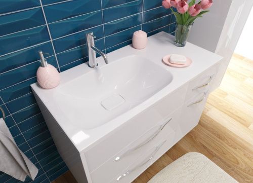 Раковина из искусственного камня Эстет Барселона ФР-00014916 90х50 накладная цвет белый 1 отверстие под смеситель - фото 4