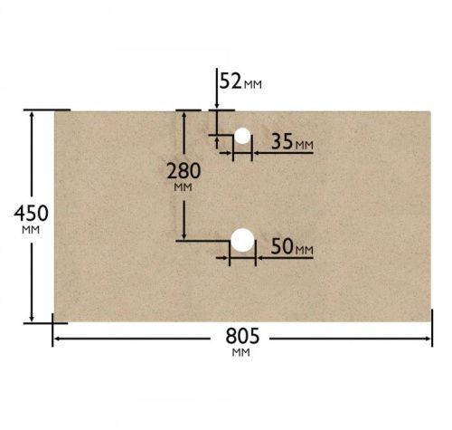 Столешница СанТа 900149 80х50 подвесная цвет бежевый - фото 4
