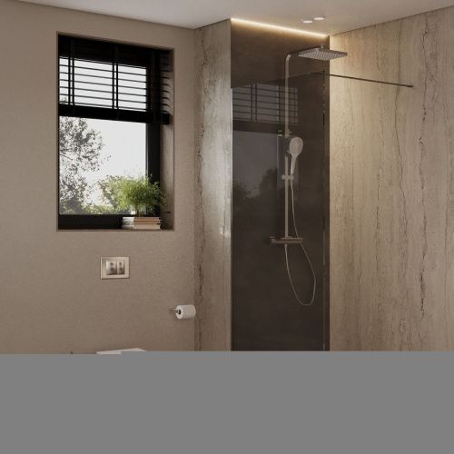 Душевая перегородка Allen Brau Infinity 3.21004.BBA.T 80х200 стекло тонированное профиль черный - фото 4