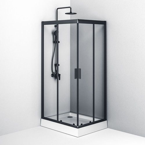 Душевой уголок Am.Pm Gem W90G-404-100280-BT 100х80 стекло прозрачное профиль черный без поддона - фото 5