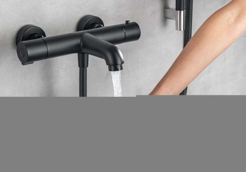 Смеситель для ванны Aquatek ВЕГА AQ1043MB настенный черный с термостатом - фото 5