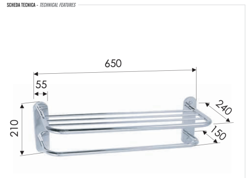 Полотенцедержатель Remer RB470CR - фото 2