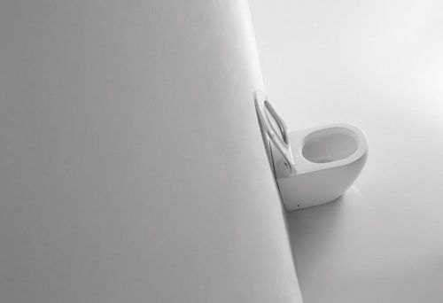 Унитаз приставной CeramaLux 3176 белый с сиденьем микролифт безободковый каскадный смыв - фото 4